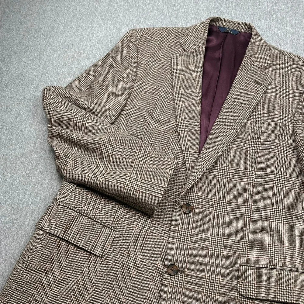 Brooks Brothers 346 Madison Fit Wool Blazer Mens 41R Glen Check Sport Coat